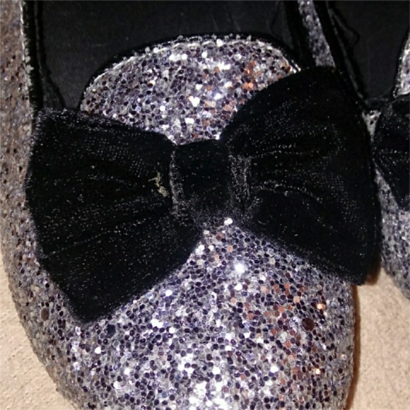 Glitter Shoes with Black Bow - Picture 6 of 7